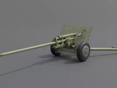  ZIS-2 57 mm anti-tank Low-poly 3D model