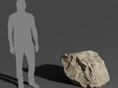  Warm Toned Ridged Tall Large Rock Boulder Model 