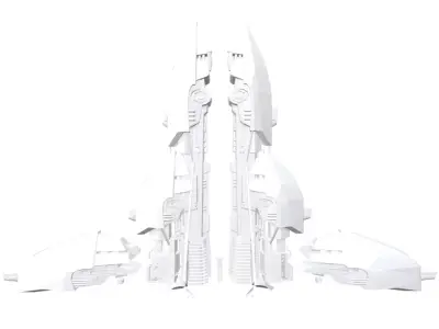 Moon base kit bash 3D model