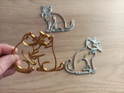 cat silhouettes for decoration Free 3D print model