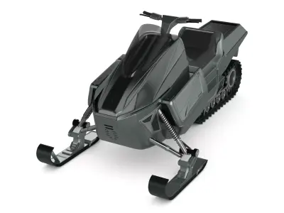 Snowmobile Fishing Shack 3D model