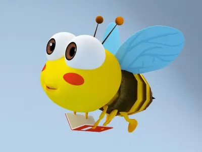 Bee Cartoon 3D model lowpoly 3D model
