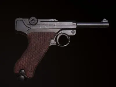 Luger P08 Low-poly 3D model