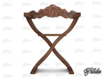 Savonarola chair Free low-poly 3D model