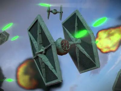 Star Wars Tie-Fighter Free low-poly 3D model