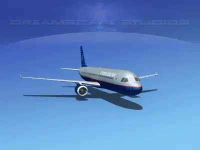 Airbus A320 LP United Airlines 1 Low-poly 3D model