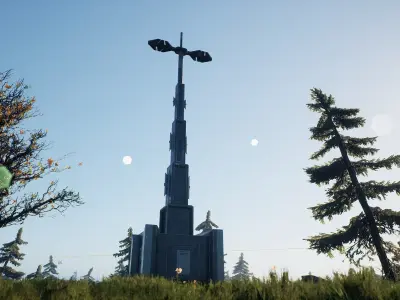 Tower street lamp Free low-poly 3D model