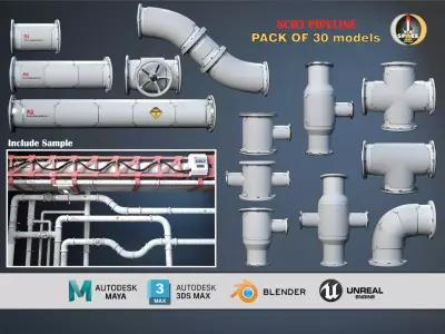 pipeline 3D model