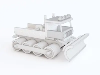 Wooden toy snow truck 06 3D model