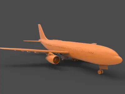 AirbusA320 orange airplane 3D print model