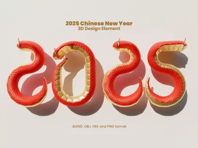 Chinese New Year Of Snake Element 3D model