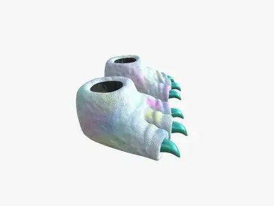 Slippers G10 Colored Dino Paw - Costume Character Design Low-poly 3D model