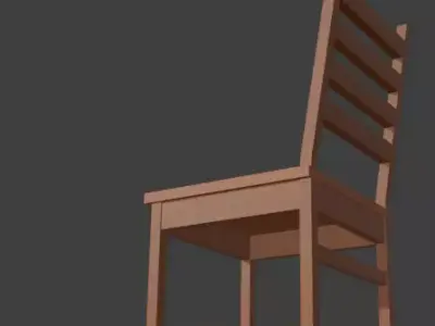 Wooden chair Free 3D model 2