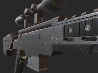 Black Ops Sniper Low Poly Low-poly 3D model