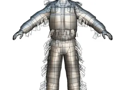 LowPoly Man Old USSR Soldier Low-poly 3D model