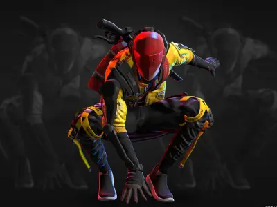 Cyberpunk Mercenary Character Low-poly 3D model