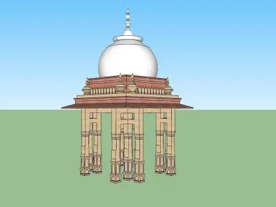 indian jodhpuri stone chatri 3d modal Low-poly 3D model