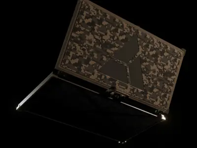 Realistic Military Weapon Case Green Camo Low-poly 3D model