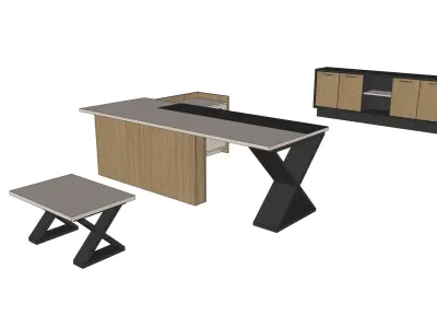 office furniture - EXECUTIVE DESK Low-poly 3D model