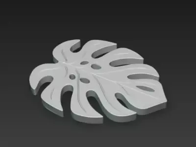 Monstera Leaf Coaster 3D Model Decorative Tableware Design 3D print model