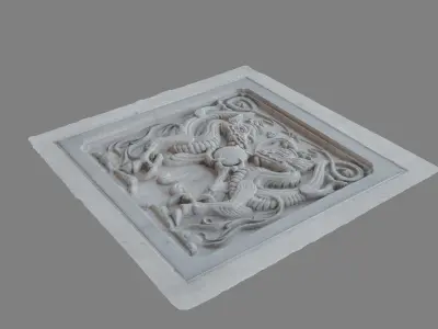 Chinese Dragon bas-relief in chinatown Washington DC Free 3D model