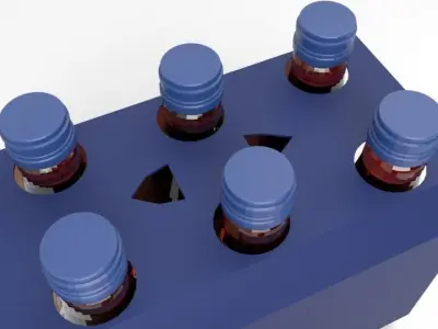 Beverage Branding Package No9 6Pack Low-poly 3D model