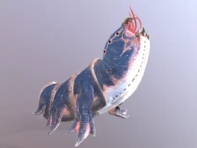 LAZY Giant Blue Worm Multi Action 3D model