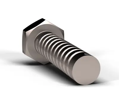 Hex Bolt Low-poly 3D model