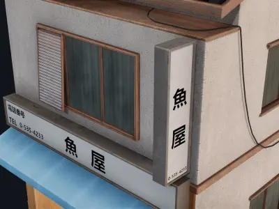 Tokyo Fishmonger Low-poly 3D model