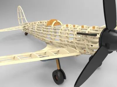 Model Spitfire fighter plane 3D model