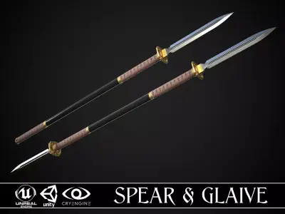 Spear and Glaive A1 Low-poly 3D model