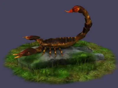 Fire Scorpions Realistic Scorpions cave creatures the desert 3D model