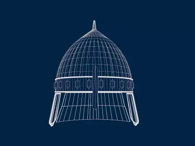 helmet golden 3D model