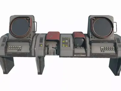 Future Sci-Fi Retro Radar Console 3D model