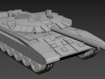 T-90 tank Low-poly 3D model