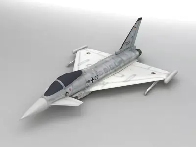 Eurofighter Typhoon Jet Aircraft LOW Low-poly 3D model
