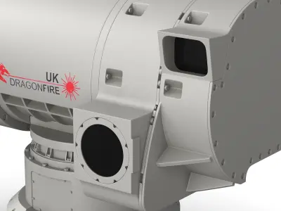 DragonFire Laser Defense Turret Grey Rigged for Maya 3D model