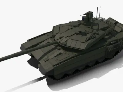 T-90 MS Green Clean Low-poly 3D model