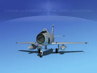 North American F-86 Sabre Jet Montana ANG 3D model