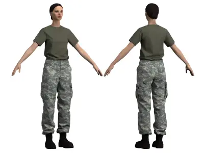 Womens ACU Army Combat Uniform Pants - Marvelous Designer 3D model
