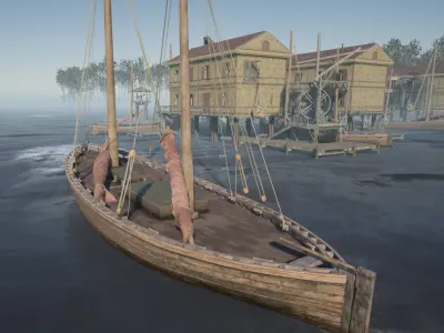 Sail boat Low-poly 3D model