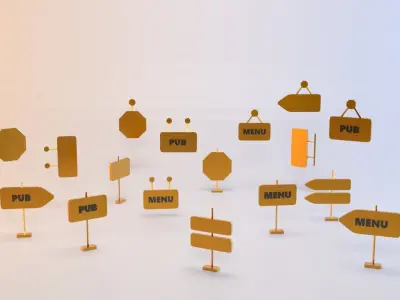 Signage Collection Streets navigation Low-poly 3D model
