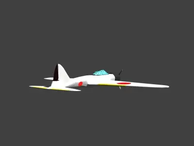 Low Poly A6M2 Zero Free low-poly 3D model