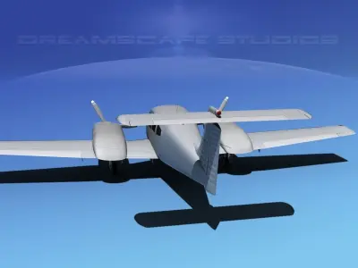 Piper PA-44-180 Seminole Bare Metal 3D model