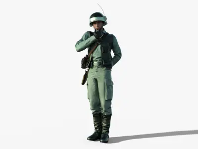 Rebel Trooper Rigged Animated Low-poly 3D model
