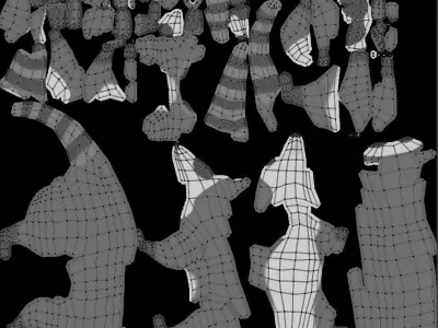 LowPoly Raccoon Low-poly 3D model