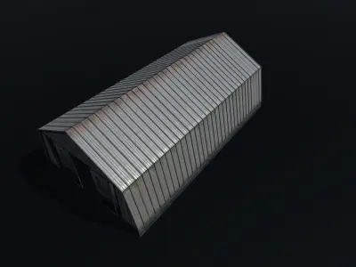 Hangar modular Low-poly 3D model