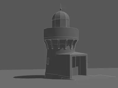 Ballina Lighthouse Low Poly 3D model