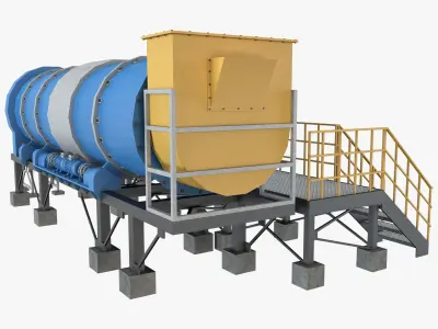 Asphalt Plant Dryer Machine 3D model