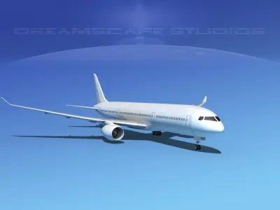 Boeing 787-9 Dreamliner SS Low-poly 3D model